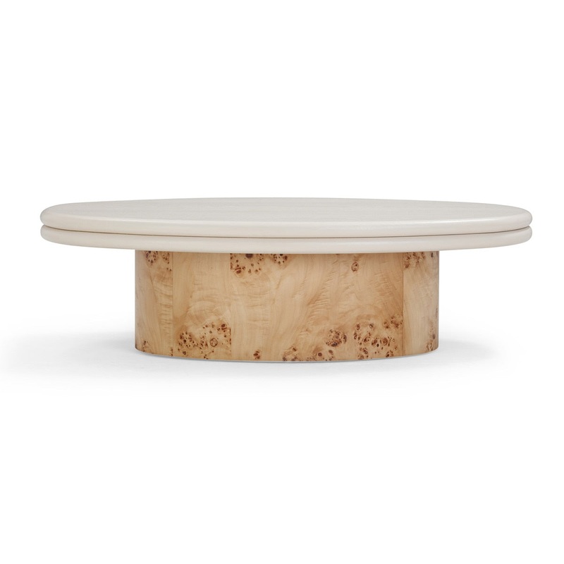 Tanner Natural Burl and Cream Ash Coffee Table Model: TOV-OC54377