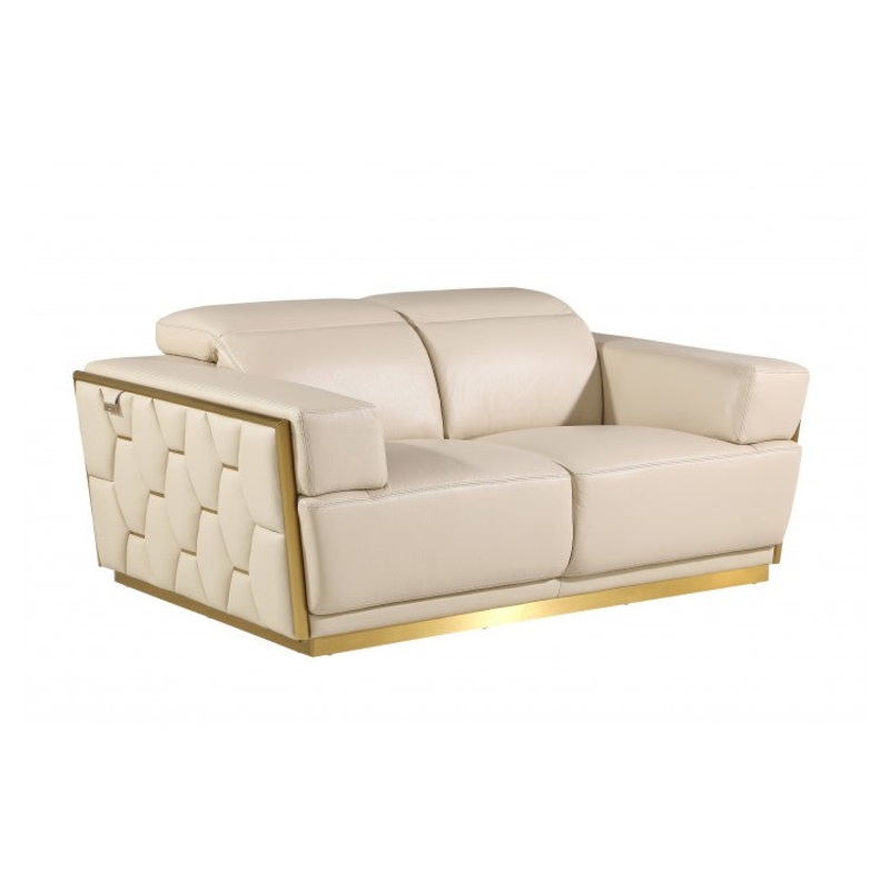 1111 DivanItalia Beige Loveseat  Top Grain Italian LeatherModel:  1111-BEIGE-L