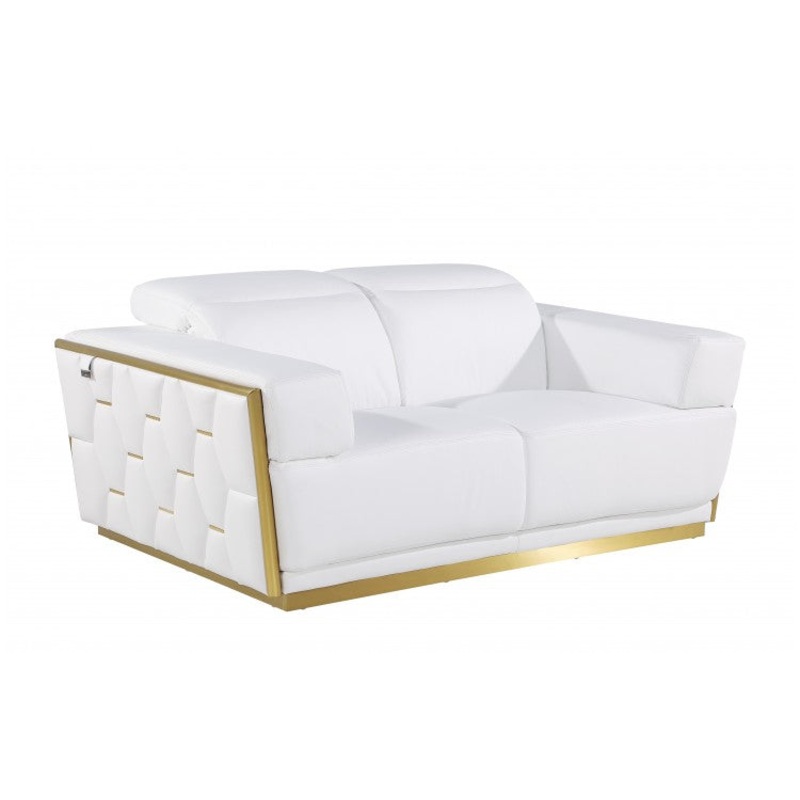 1111 DivanItalia White Loveseat  Top Grain Italian LeatherModel:  1111-WHITE-L