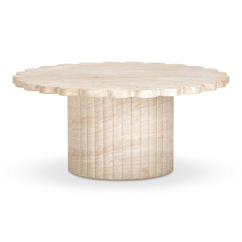 Blossom Washed Travertine Finish Indoor/Outdoor Coffee Table Model: TOV-OC54375