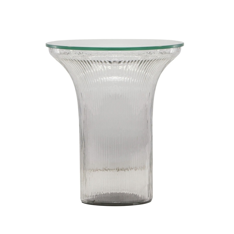 Cassandra Clear Glass Flared Side Table Model: TOV-OC18599