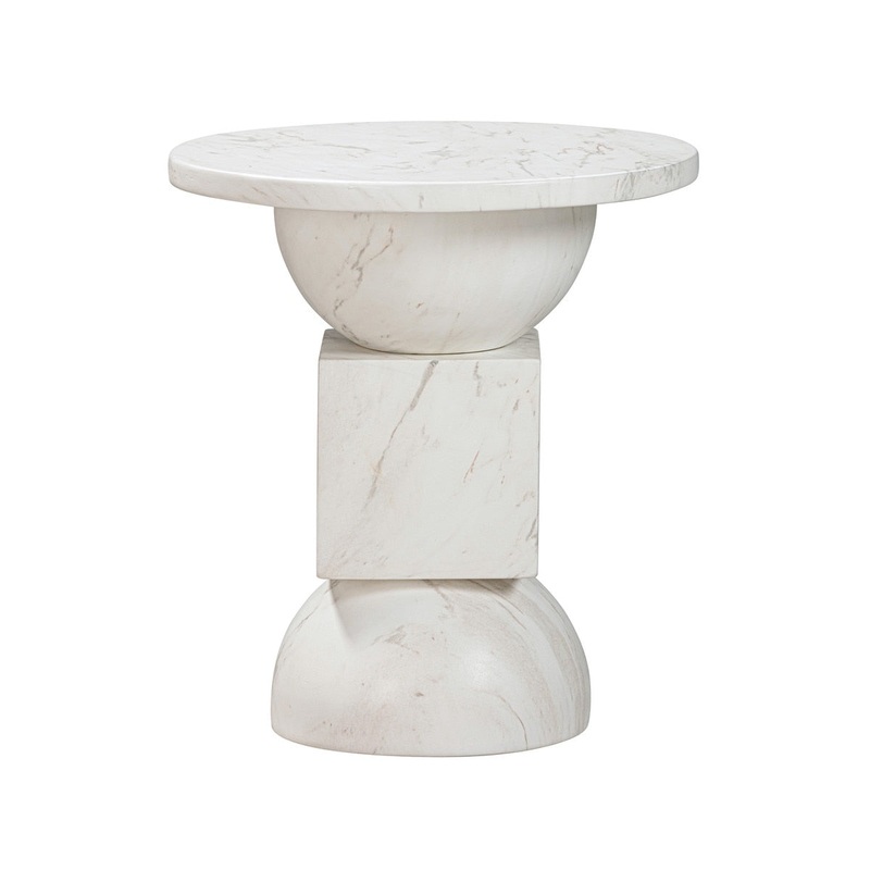 Chip Marble Print Indoor / Outdoor Side Table Model: TOV-OC54316