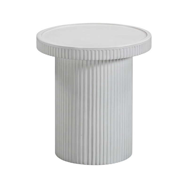 Darcy White Concrete Indoor / Outdoor Side Table Model: TOV-OC54291