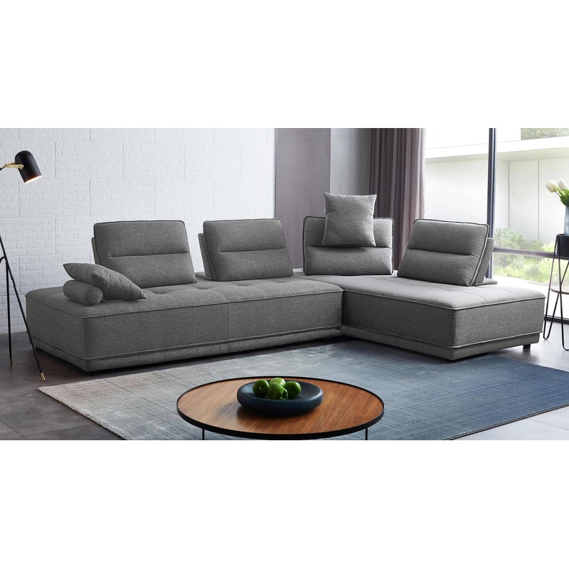 Divani Casa Glendale Modern Grey Fabric Modular Sectional Sofa Model VGMBMB-1907-GRY