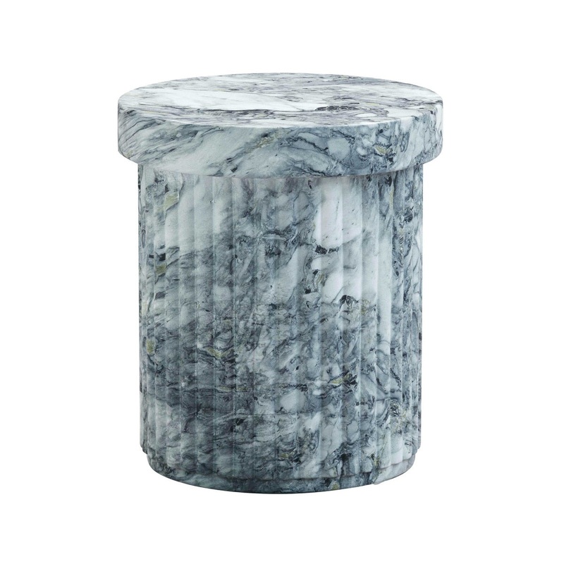 Serafina Marble Pattern Concrete Indoor / Outdoor Side Table Model: TOV-OC54360