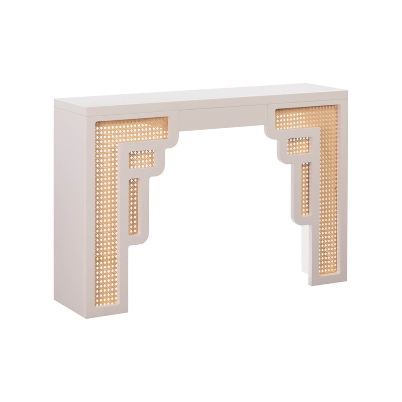 Suzie Cream & Rattan Console Table Model: TOV-OC54207