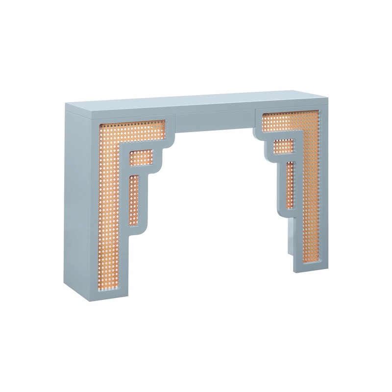 Suzie Pastel Blue & Rattan Console Table Model: TOV-OC54209