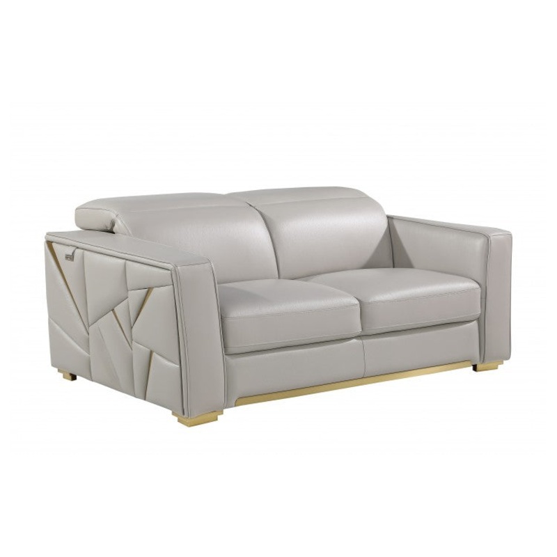 1120 DivanItalia Light Gray Loveseat  Top Grain Italian LeatherModel:  1120-LT-GREY-L
