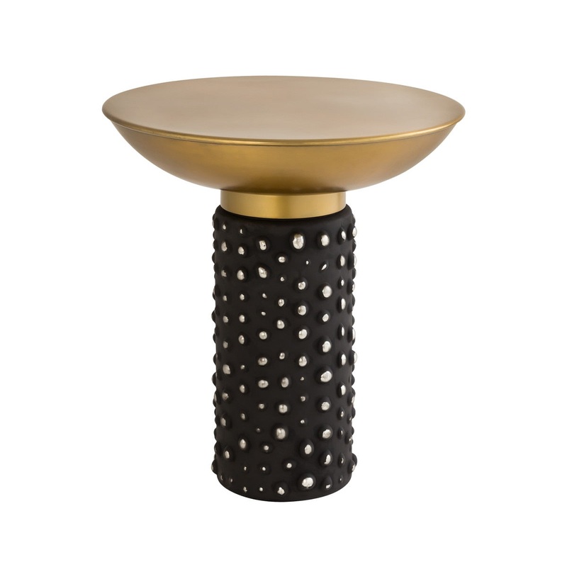 Blaze Glass and Brass Side Table Model: TOV-OC18230