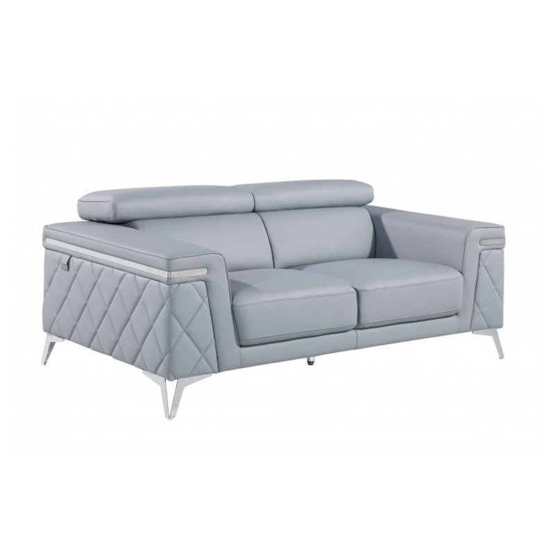 Caviani Top Grain Leather Loveseat Model:  1140-LT-BLUE-L