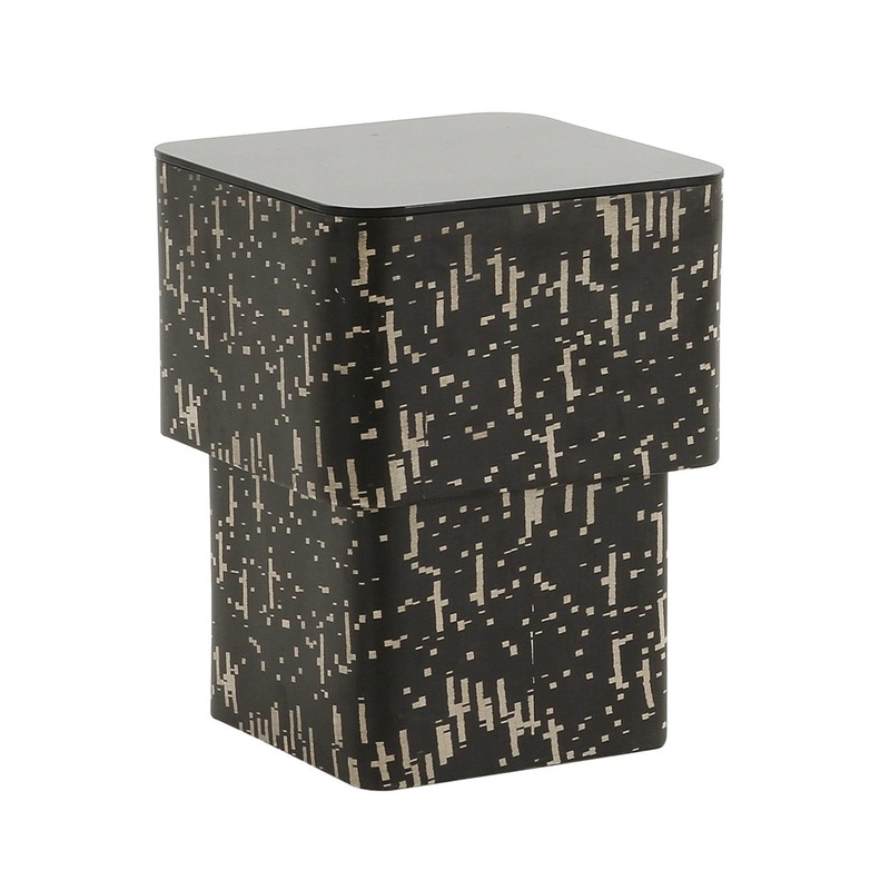 Faye Black Glass Side Table Model: TOV-OC68587