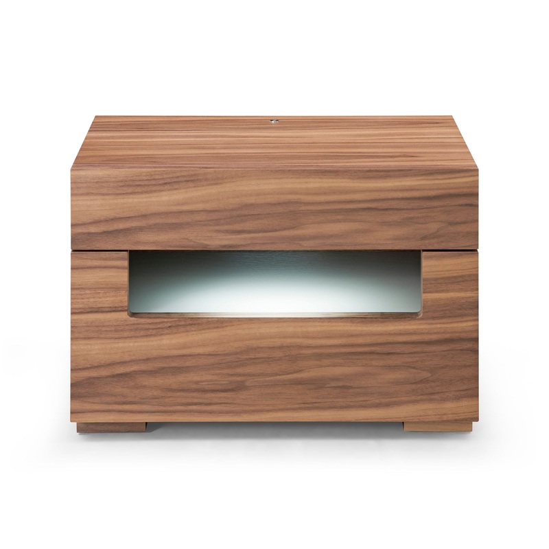 Modrest Ceres Contemporary Led Walnut Nightstand Model VGWCCG05-WAL-NS