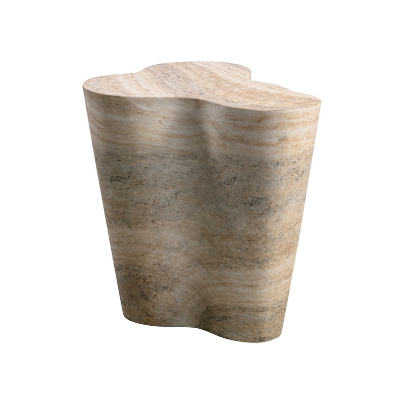 Slab Faux Travertine Tall Side Table Model: TOV-OC54215