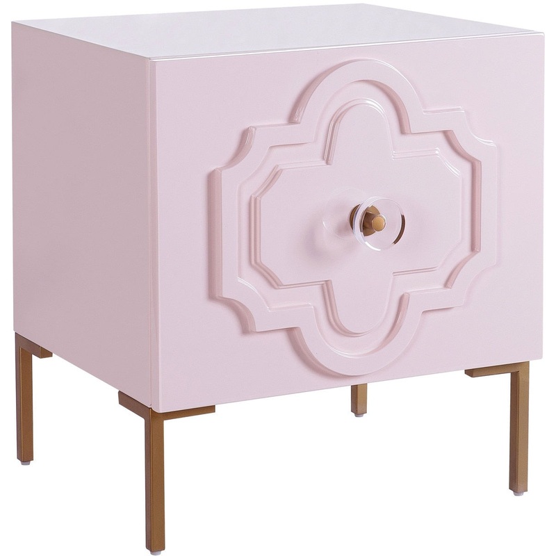 Anna Pink Lacquer Side Table Model: TOV-OC4106