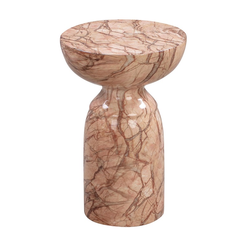 Rue Sunset Marble Indoor / Outdoor Concrete Round Side Table Model: TOV-OC44042