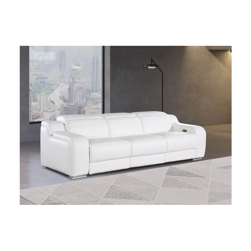 1116 DivanItalia White Modular 3-Power Reclining Sofa with Power HeadrestModel:  1116-WHITE-3.3-HT