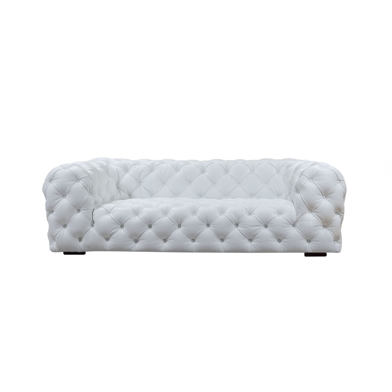 Divani Casa Dexter Transitional White Full Italian Leather Sofa Model VGCA114-WHT-S