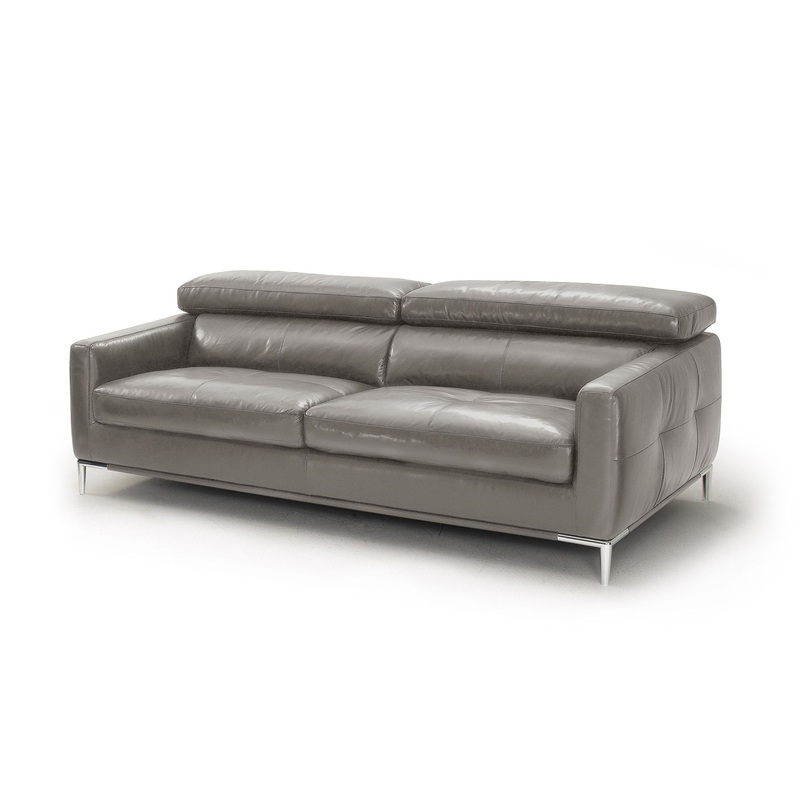 Divani Casa Natalia Modern Dark Grey Leather Sofa Model VGKK1281X-DKGRY-S