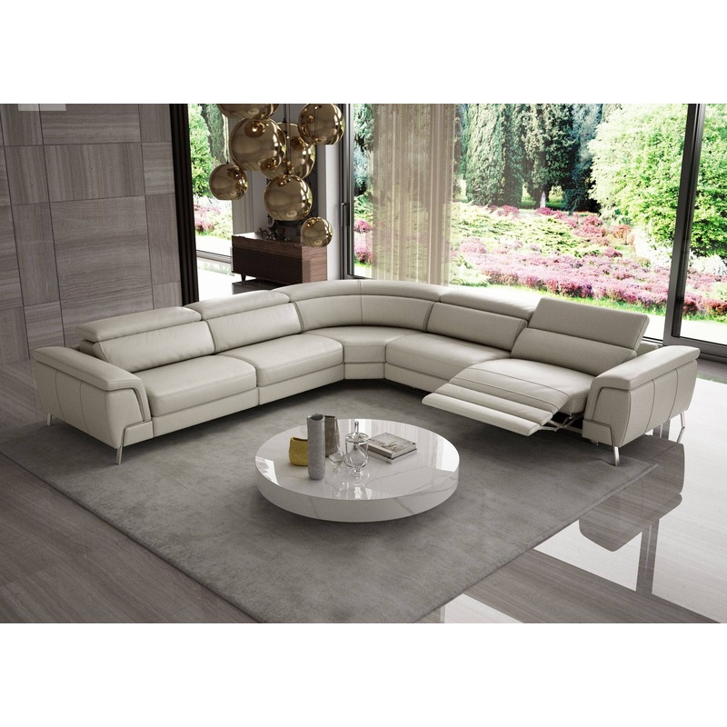 Lamod Italia Wonder Italian Modern Light Taupe Leather Sectional Sofa With Recliners Model VGCCWONDER-TAU-SECT