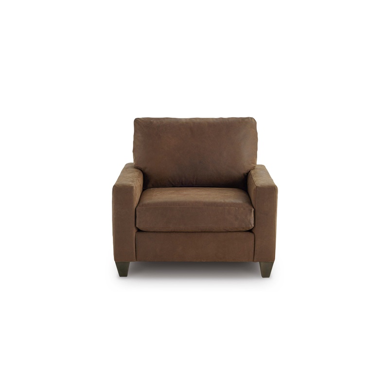 True Custom Leather Track Arm Chair and a Half