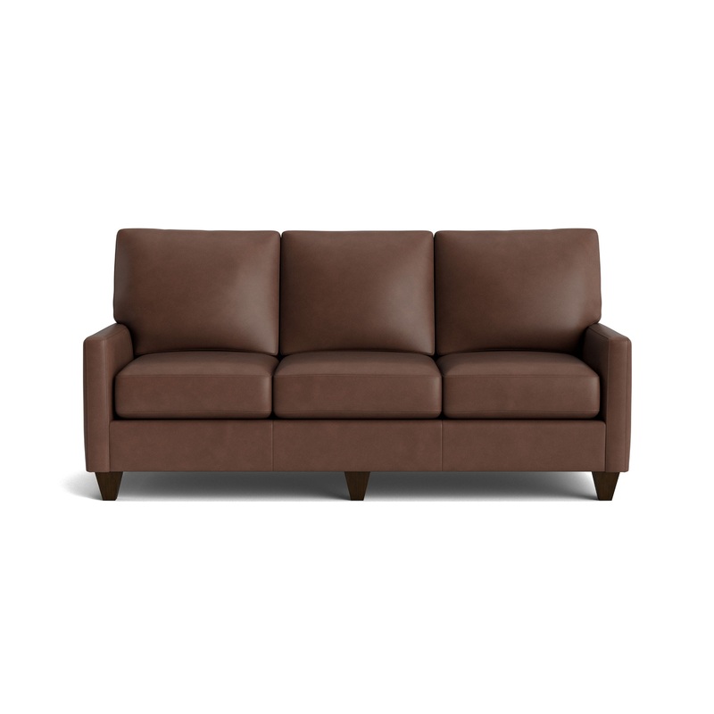 True Custom Leather Track Arm Sofa