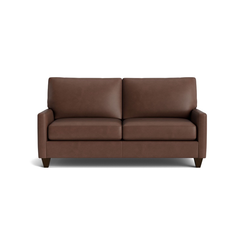 True Custom Leather Track Arm Studio Sofa