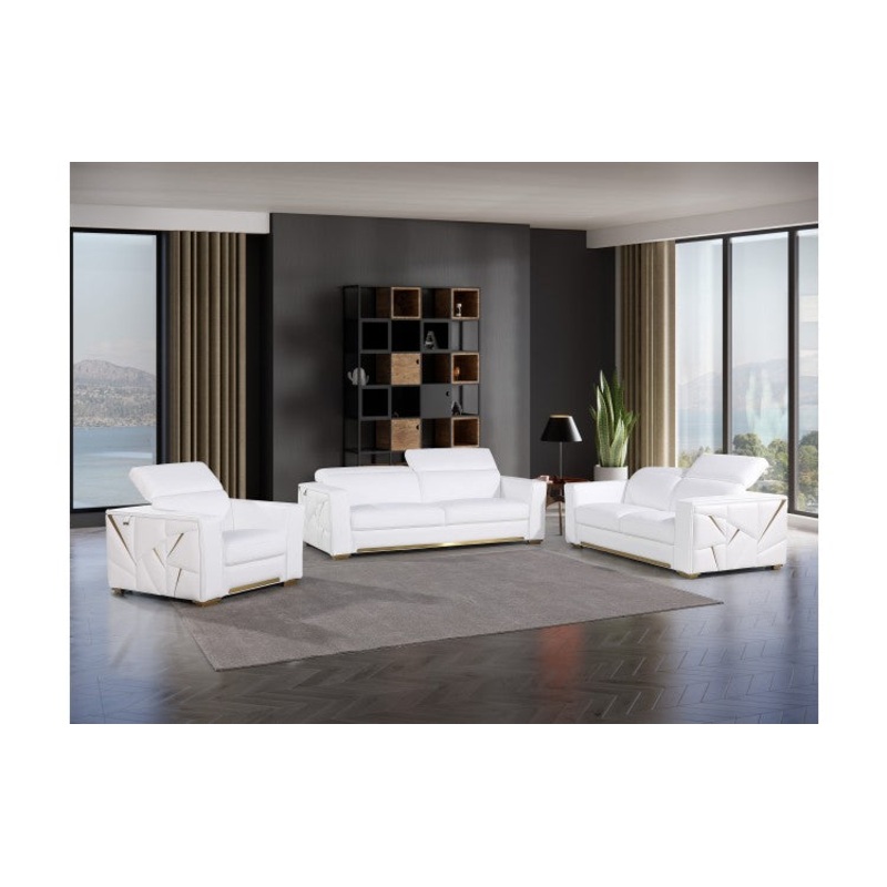 1120 DivanItalia White Sofa Set  Top Grain Italian LeatherModel:  1120-WHITE
