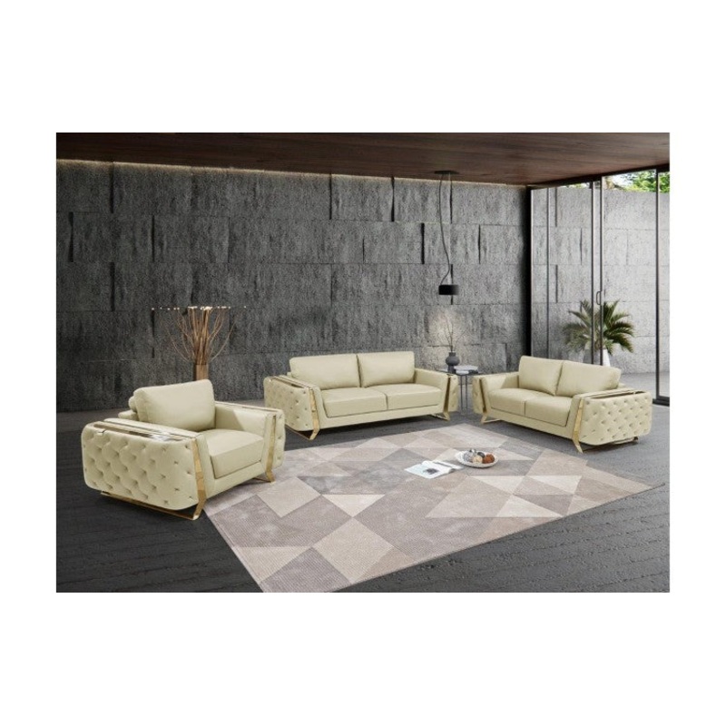 Caviani Top Grain Leather Sofa Set Model:  1050-BEIGE