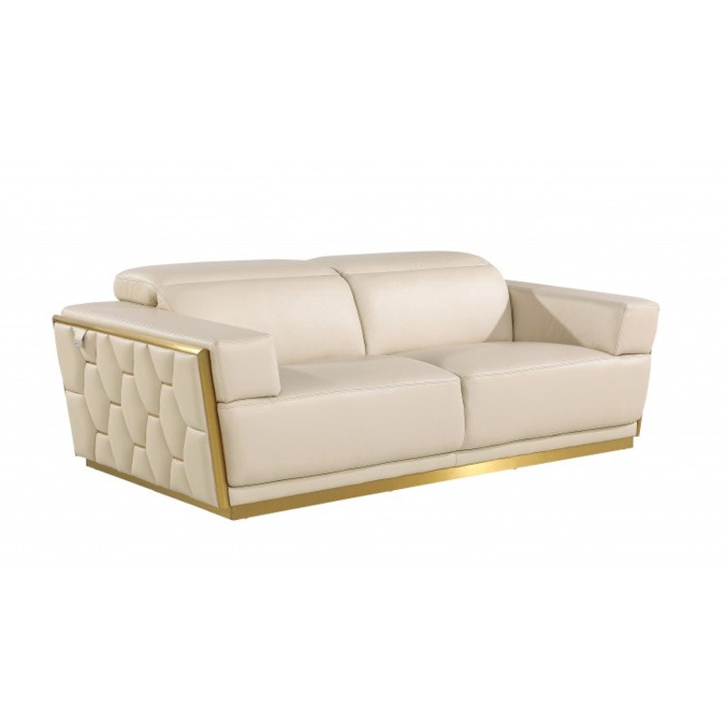 1111 DivanItalia Beige Sofa  Top Grain Italian LeatherModel:  1111-BEIGE-S