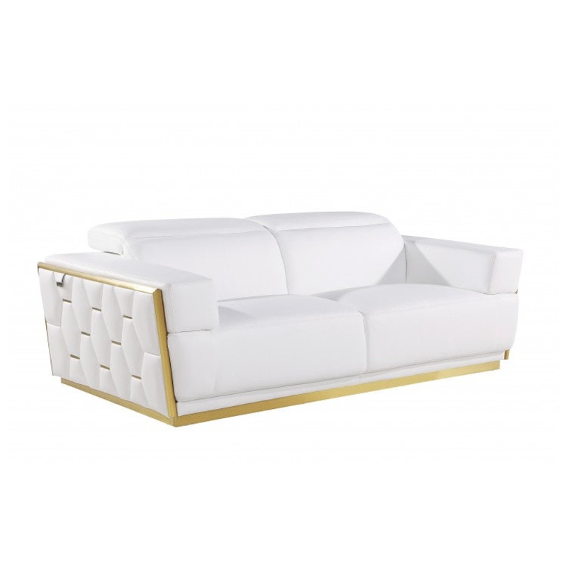 1111 DivanItalia White Sofa  Top Grain Italian LeatherModel:  1111-WHITE-S