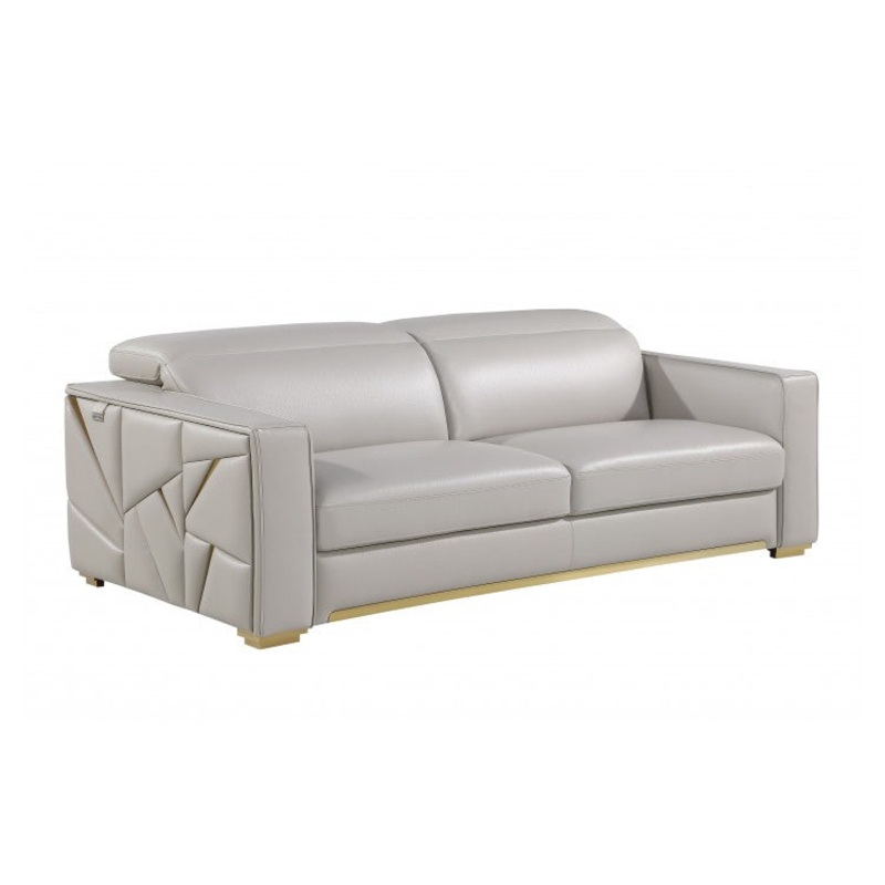 1120 DivanItalia Light Gray Sofa  Top Grain Italian LeatherModel:  1120-LT-GREY-S