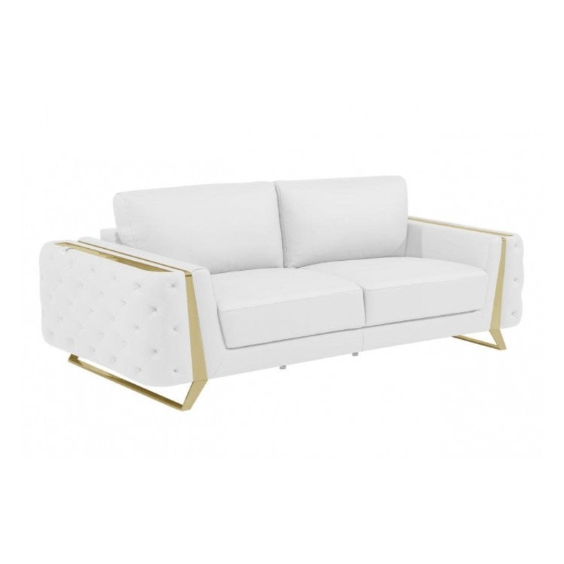 Caviani Top Grain Leather Sofa Model:  1050-WHITE-S