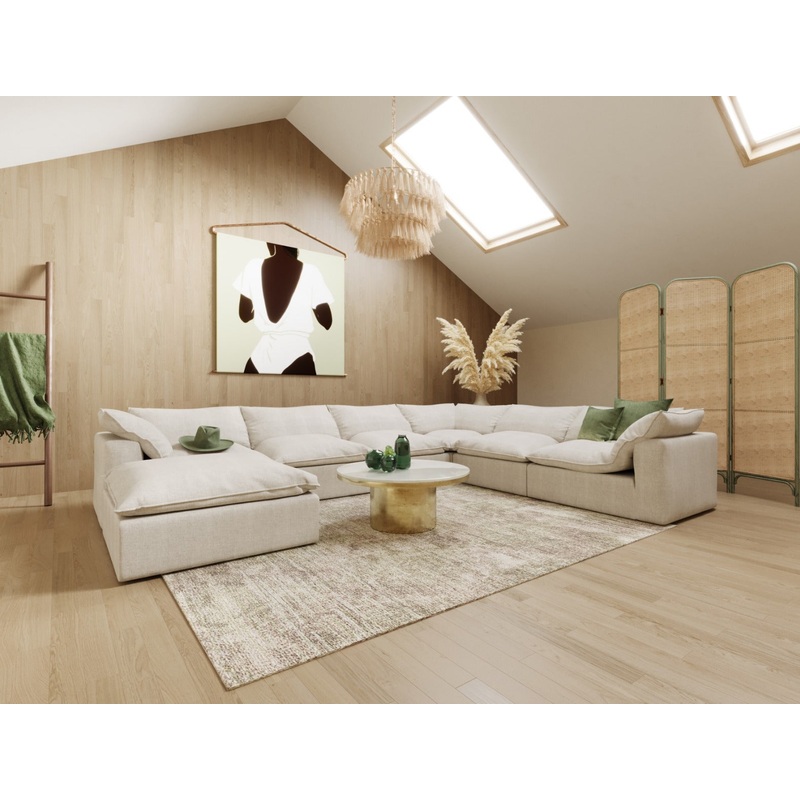 Divani Casa Garman Modern Light Grey U Shaped Sectional Sofa Model VGKKKF2651-6-USHP-GRY-SECT