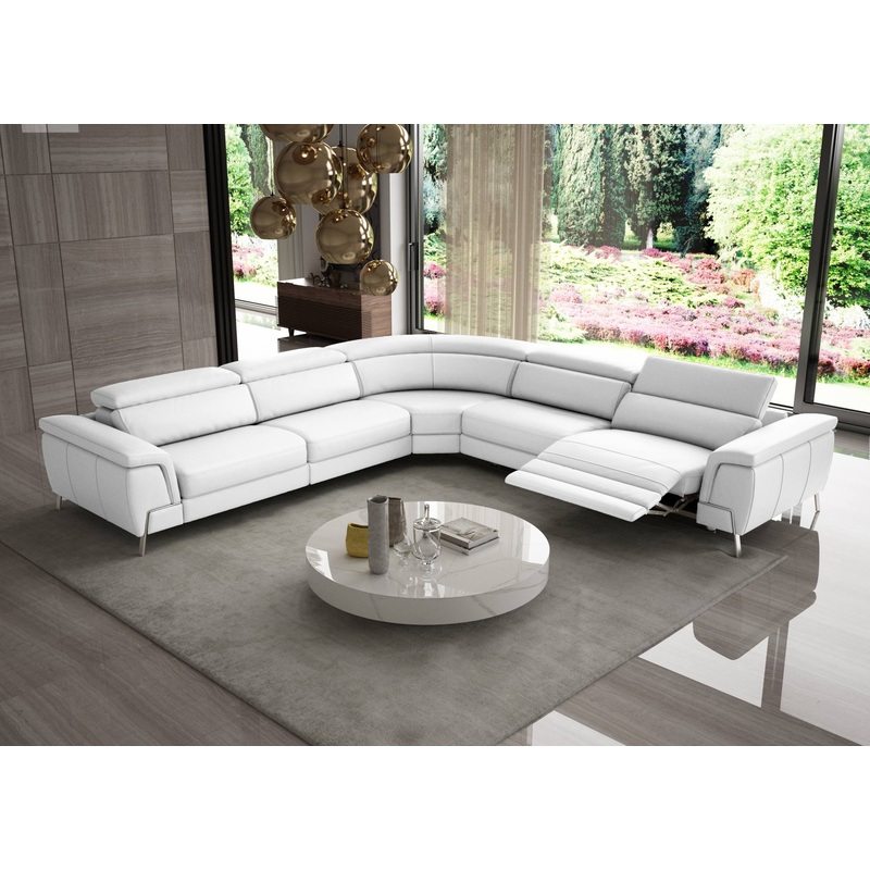 Lamod Italia Wonder Italian Modern White Leather Sectional Sofa With Recliners Model VGCCWONDER-WHT-SECT