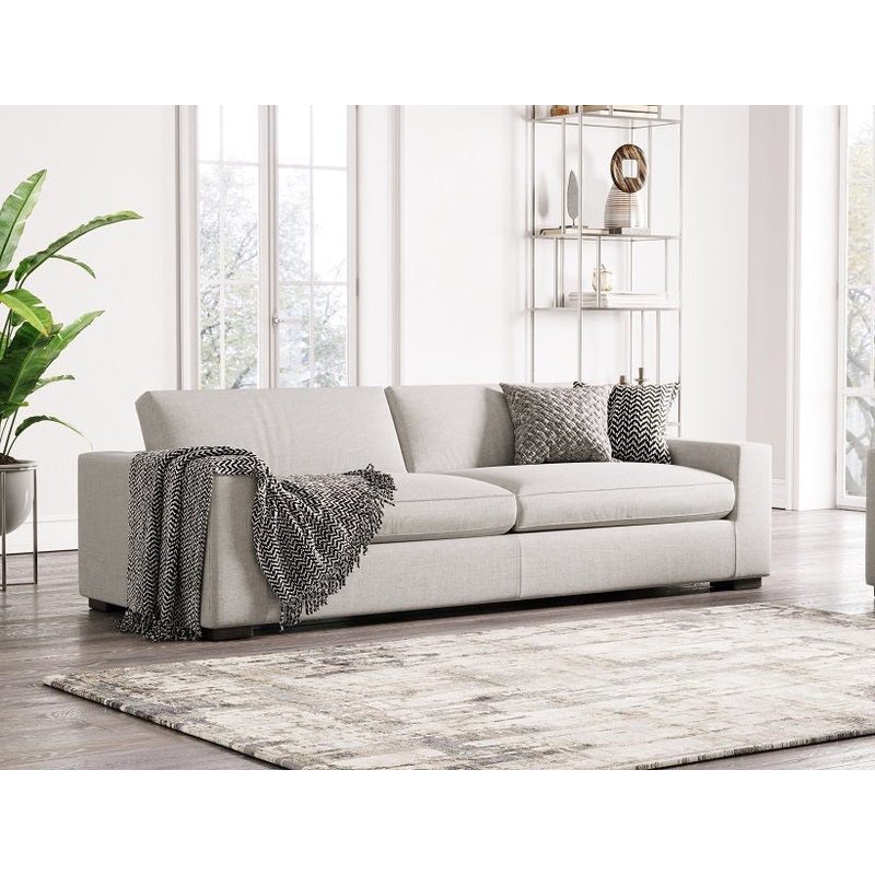 Divani Casa Poppy Modern White Fabric Sofa Model VGKK-KF1031-WHT-S