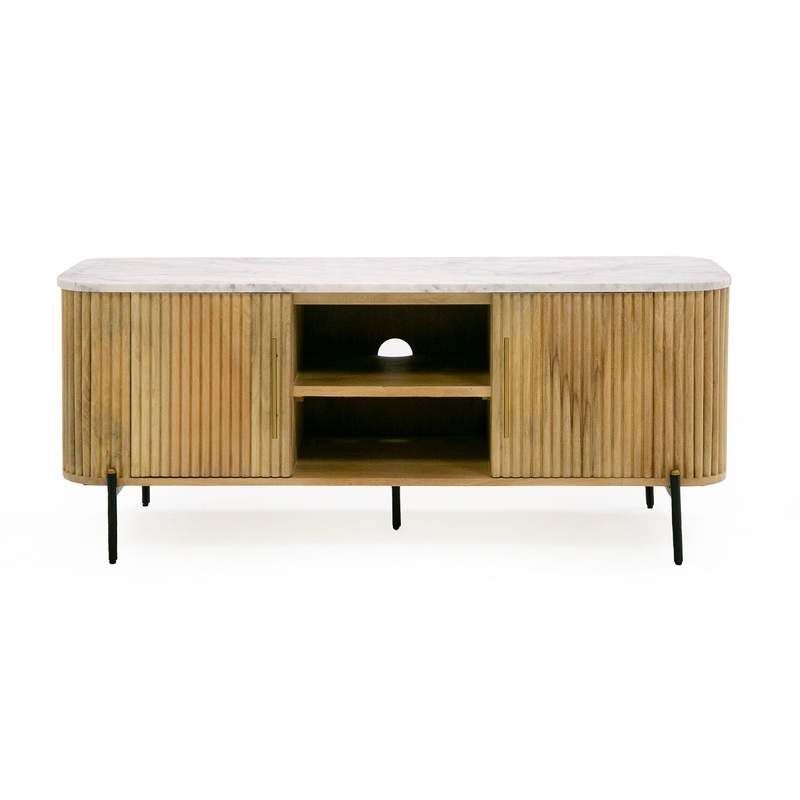 Modrest Cambridge White Marble & Mango Tv Stand Model VGEDRID118002-TV