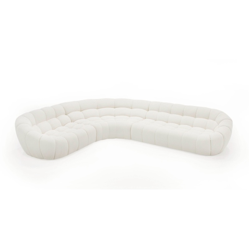 Divani Casa Yolonda Off White Fabric Sectional Sofa Model VGEV-2126B-WHT-SECT