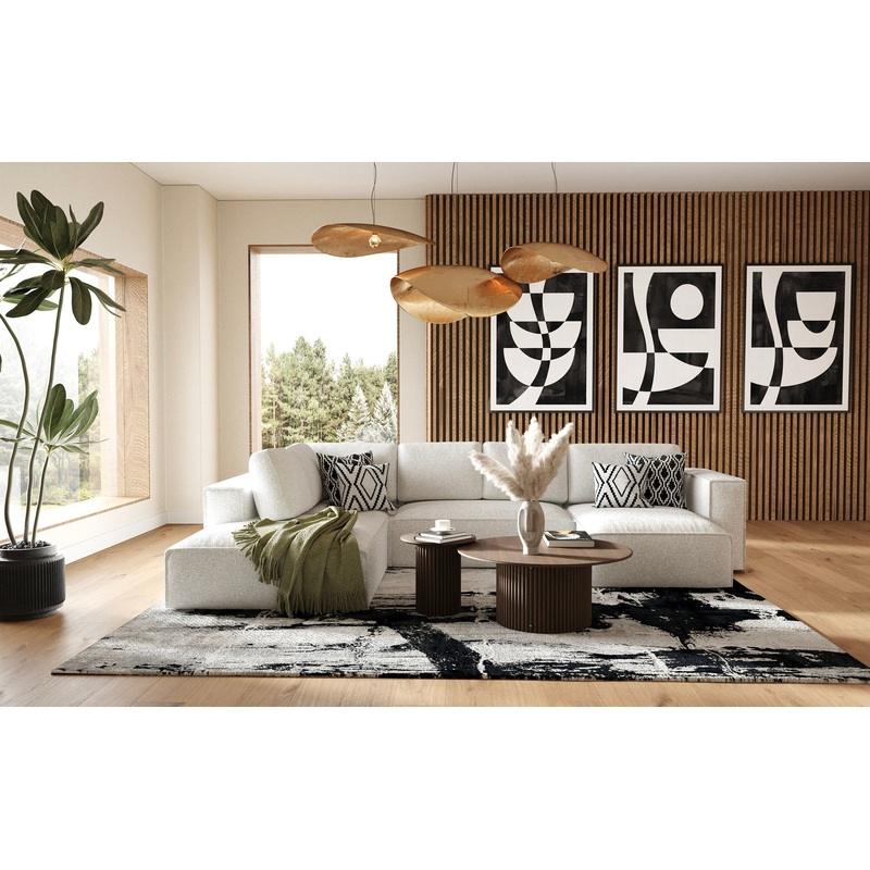 Divani Casa Lulu Modern White Fabric Modular Sectional Sofa With Right Facing Chaise Model VGSX-F22053-RAF-WHT