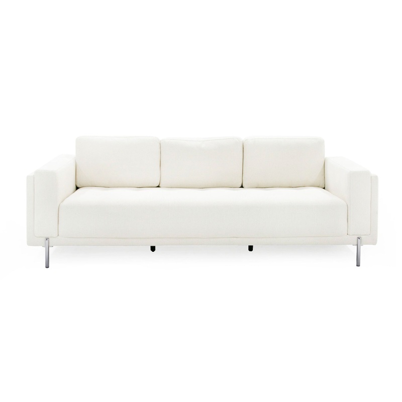 Divani Casa Schmidt Modern Off White Fabric Sofa Model VGKK-KF.7020-OFWHT