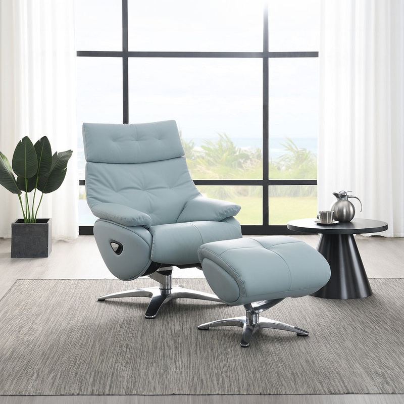 ACME Janella MOTION ACCENT CHAIR W/SWIVEL & OTTOMAN Model AC02990