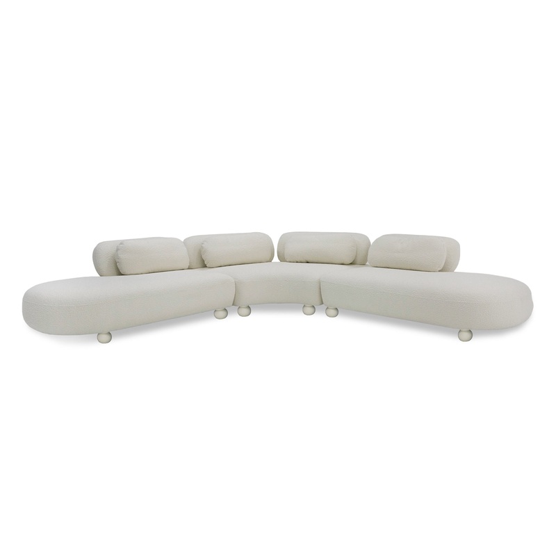 Divani Casa Gilbert Contemporary White Fabric Modular Sectional Sofa Model VGOD-ZW-23024-WHT