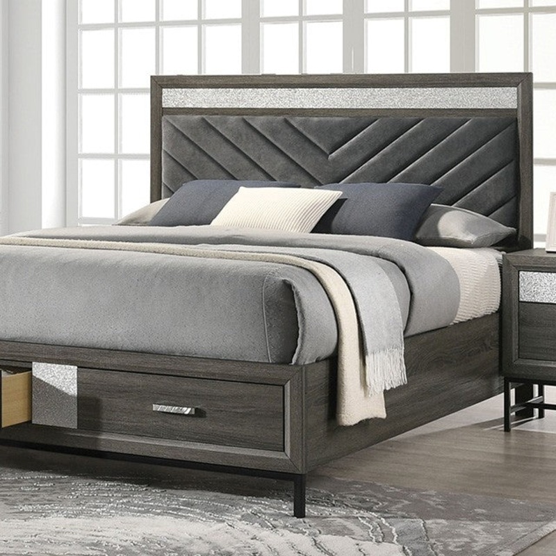 Voleta Bed Model Fm7212Gy-Full Bed By Furniture Of America