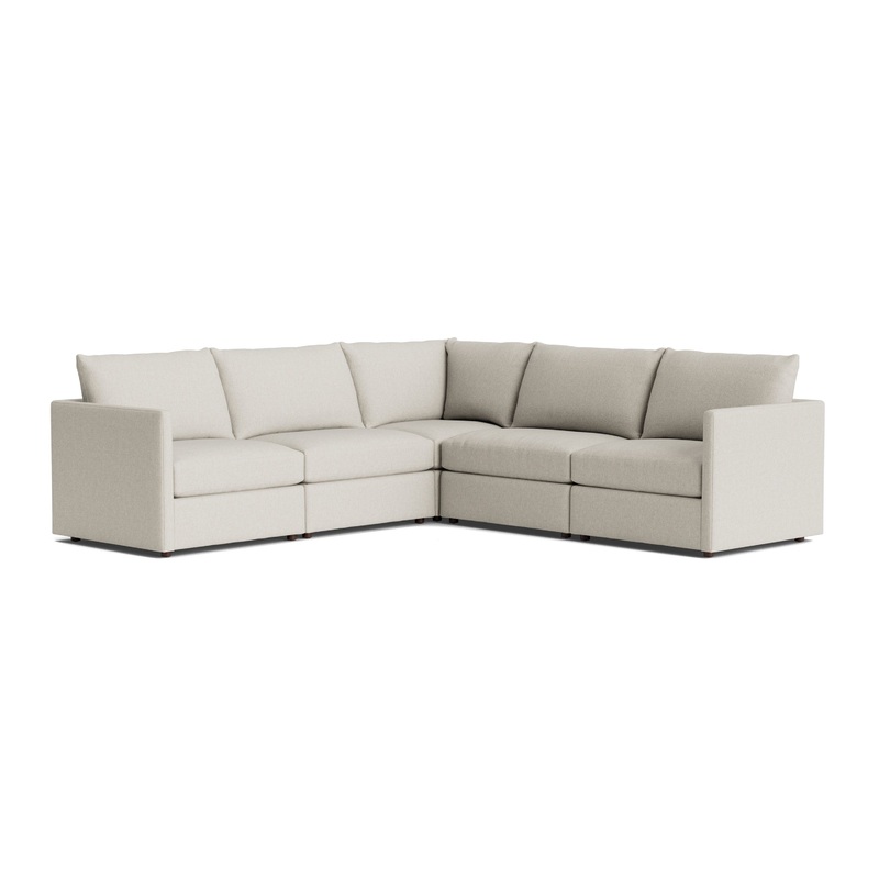 Beckham Thin Track Arm Modular L-Shaped Sectional