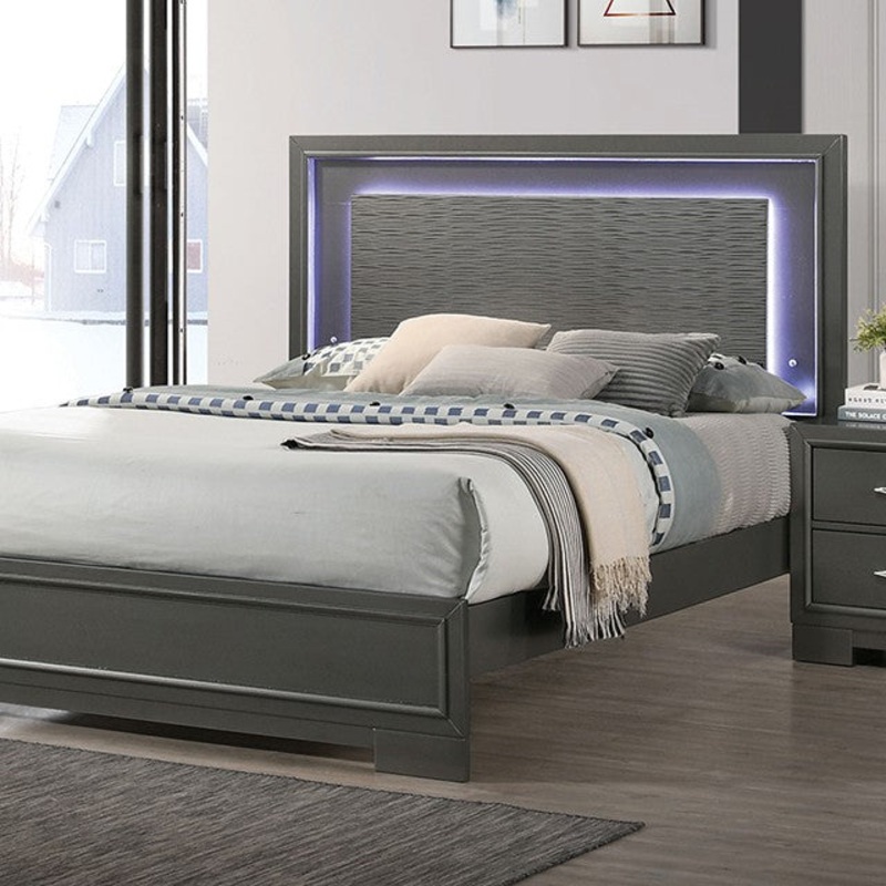 Alison Bed Model Cm7416Gy-E.King Bed By Furniture Of America