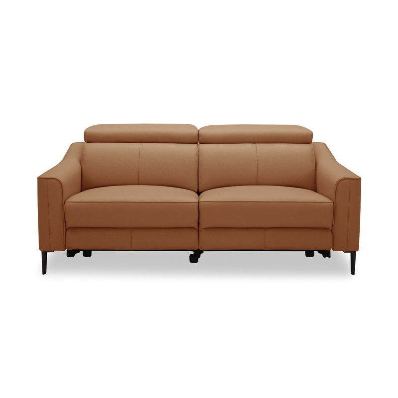 Divani Casa Eden Modern Camel Leather Sofa With 2 Recliners Model VGKV-KM.5012-SOFA-CML