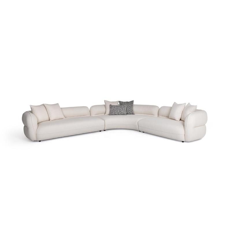 Divani Casa Drayton Modern Off White Fabric Sectional Sofa Model VGOD-DY-23060-OFF