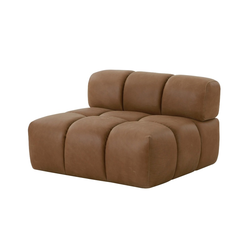 Divani Casa Everest Modern Brown Leather Modular Armless Sectional Seat Model VGOD-ZW-23118-ARM