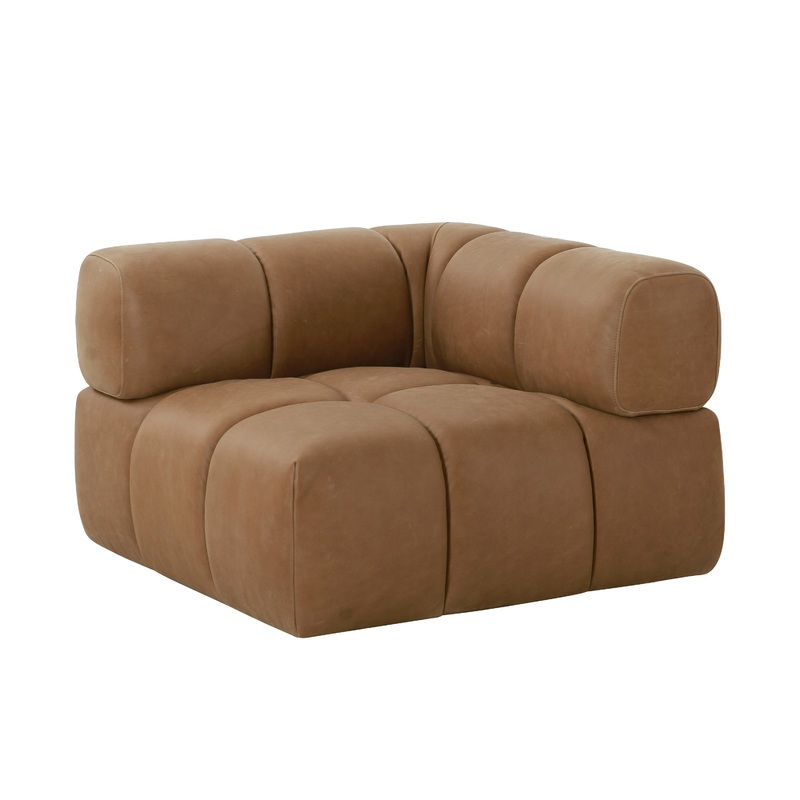 Divani Casa Everest Modern Brown Leather Modular Corner Sectional Seat Model VGOD-ZW-23118-CNR