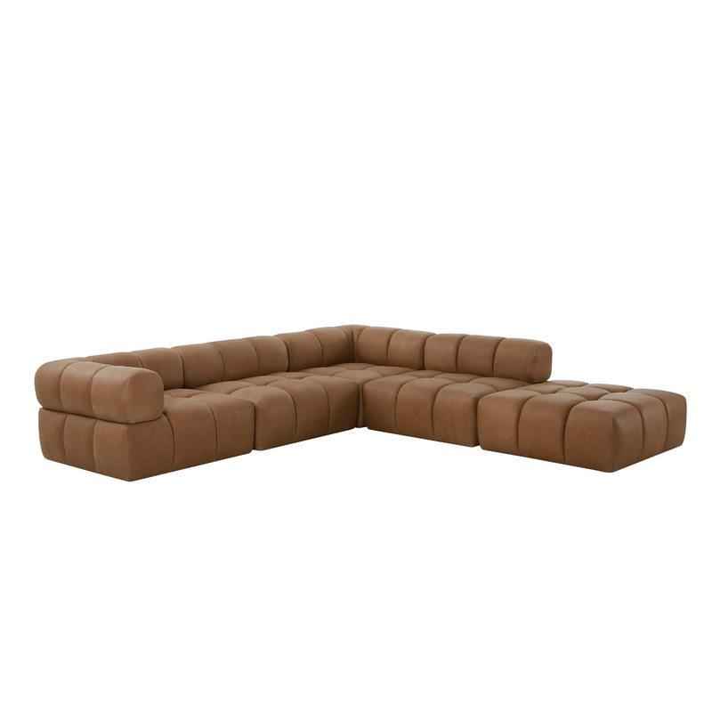 Divani Casa Everest Modern Brown Leather Modular Sectional Sofa Model VGOD-ZW-23118-SET