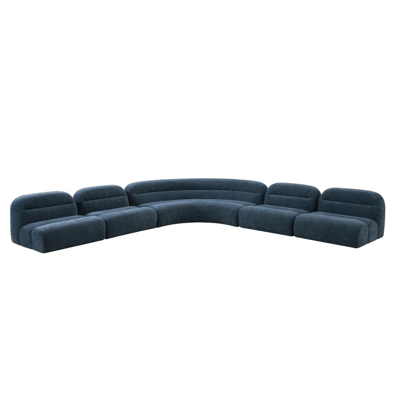 Divani Casa Forman Modern Blue Fabric Modular Sectional Sofa Model VGOD-ZW-23029-SECT